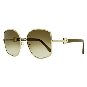 Ferragamo Rounded Butterfly Sunglasses SF304S 750 Gold/Khaki 58mm